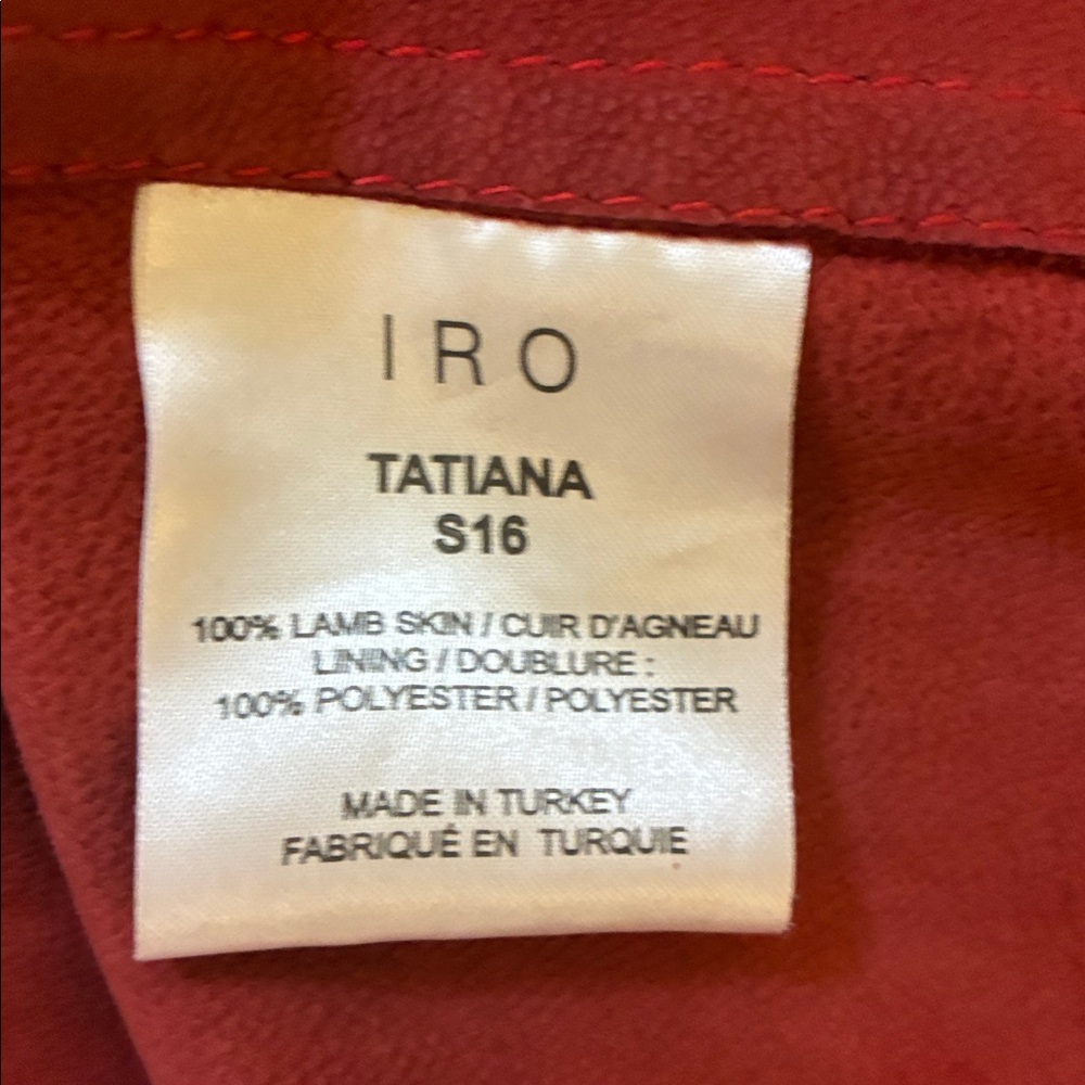 IRO Women's Cranberry Red Smokin’ Hot Suede Zip Moto Jacket Medium - Picture 8 of 9